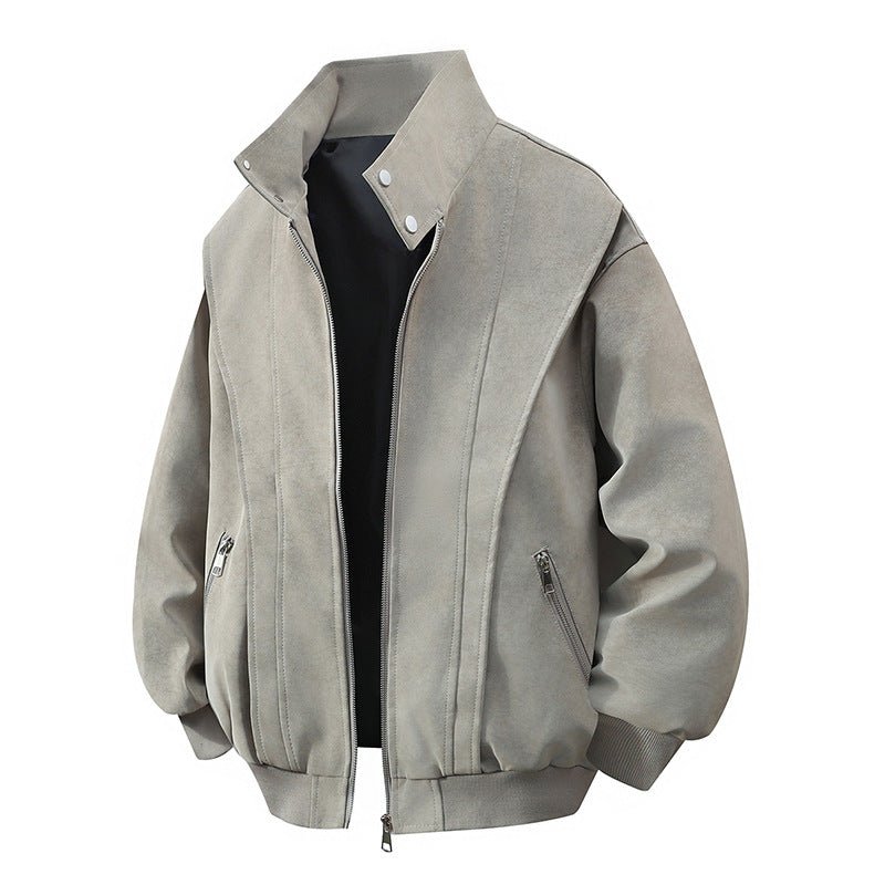 Jacket Men's And Women's Retro Loose Washed - out Leather Coat - Eshtree