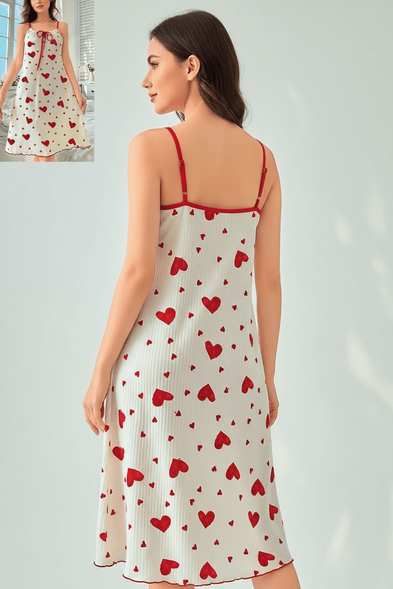 كاش مايوه حريمي مريح للبيت بطبعة قلوب - Eshtree