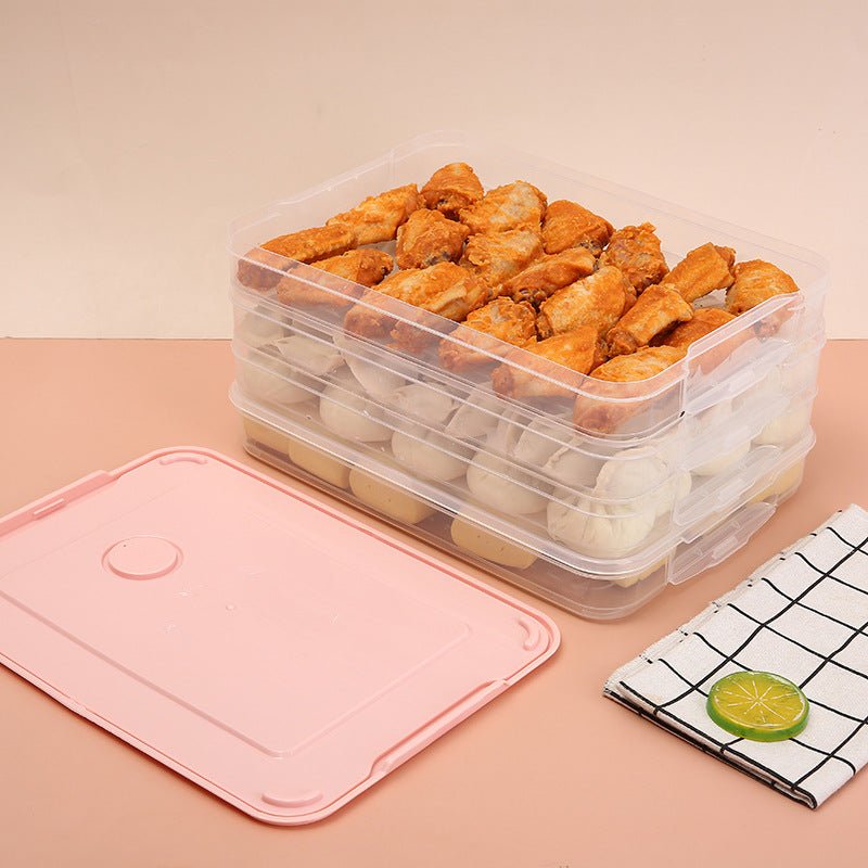 Kitchen Large Food Storage Containers Box Household Food Grade Pp Dumpling Box Rectangle Portable Transparent Storage Box Fridge - Eshtree