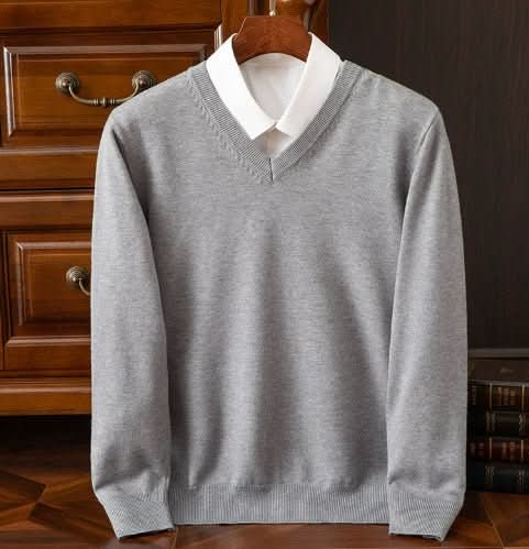 Knitted Sweater V - neck Men's Pullover Base Shirt - Eshtree