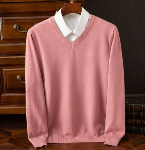 Knitted Sweater V - neck Men's Pullover Base Shirt - Eshtree