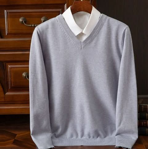 Knitted Sweater V - neck Men's Pullover Base Shirt - Eshtree