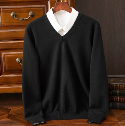 Knitted Sweater V - neck Men's Pullover Base Shirt - Eshtree