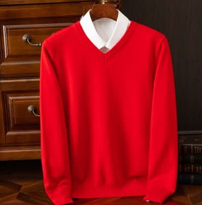 Knitted Sweater V - neck Men's Pullover Base Shirt - Eshtree