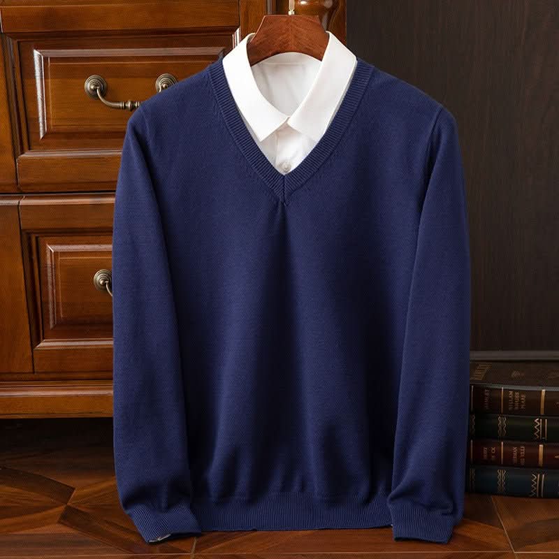 Knitted Sweater V - neck Men's Pullover Base Shirt - Eshtree