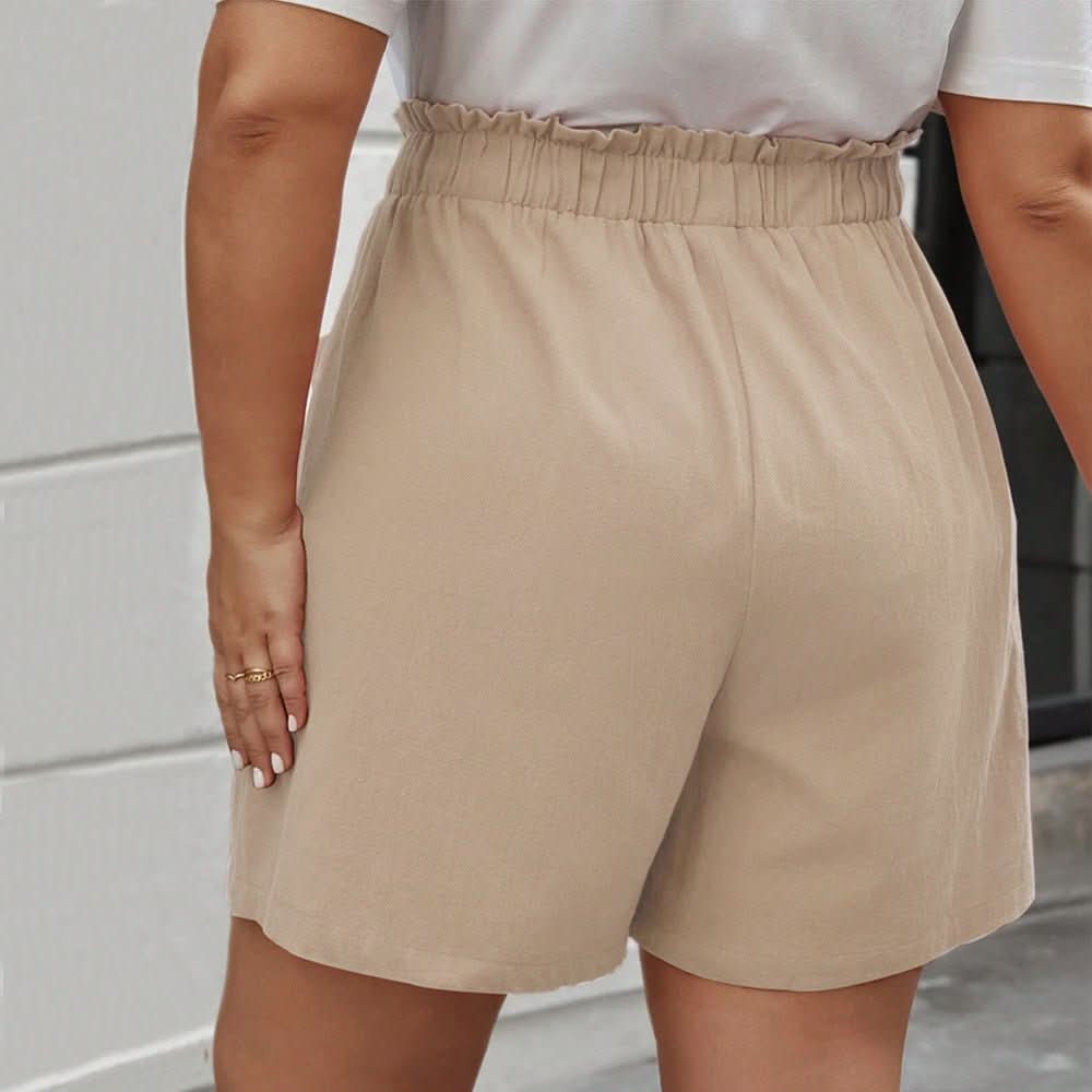 Korean - style Bloom Pants Large Size Wide - leg Drawstring Cargo Shorts - Eshtree