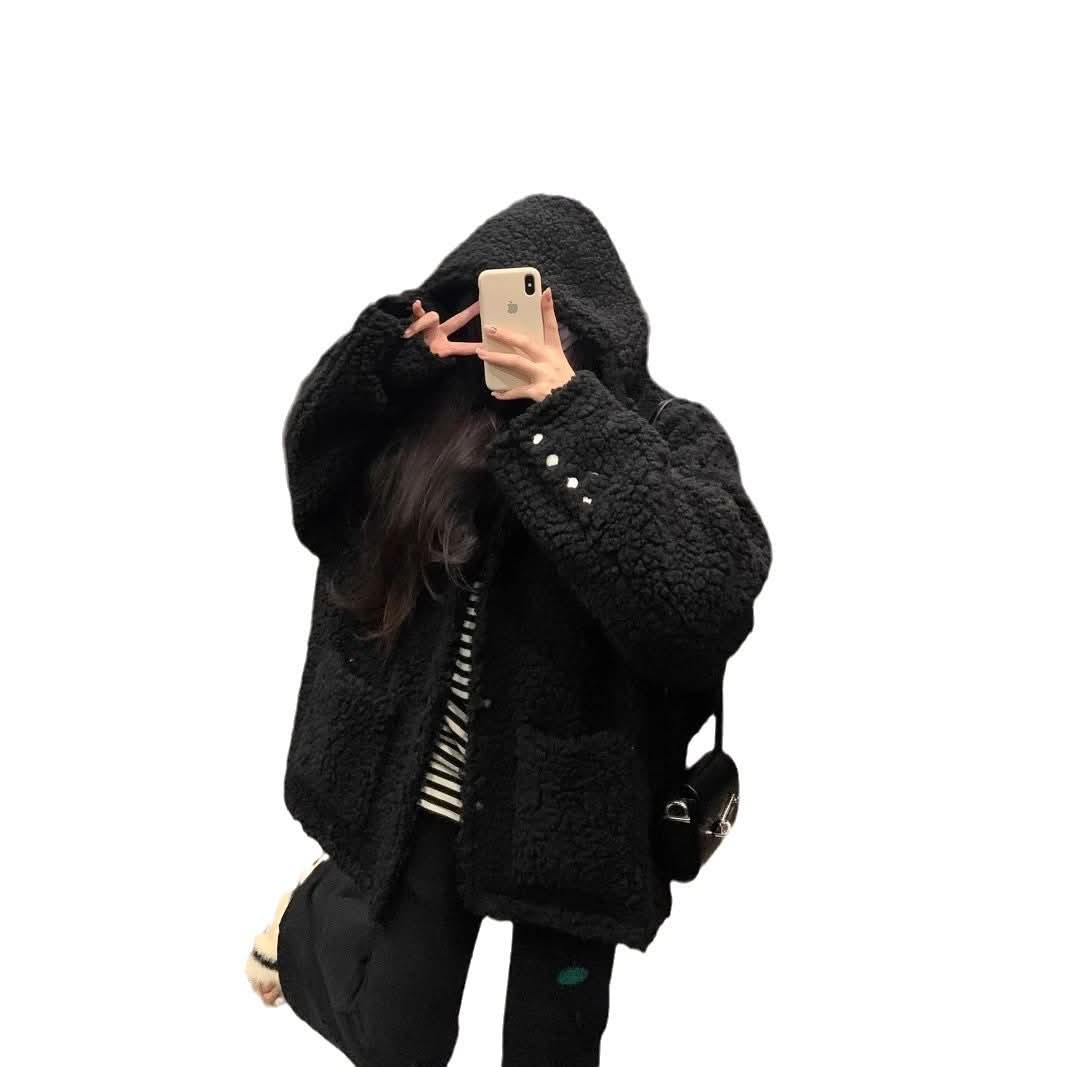 Lamb Wool Loose Sweater Coat - Eshtree