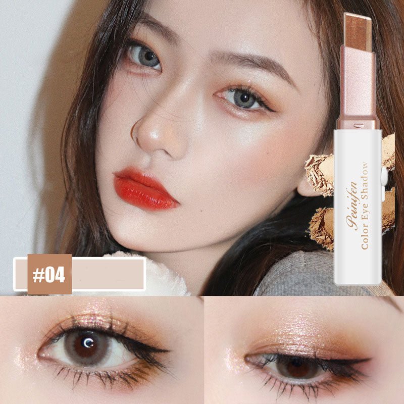 Lazy Eyeshadow Stick Stereo Gradient Shimmer Double Color Eye Shadow Pen Waterproof Easy To Wear Eyeshadow - Eshtree