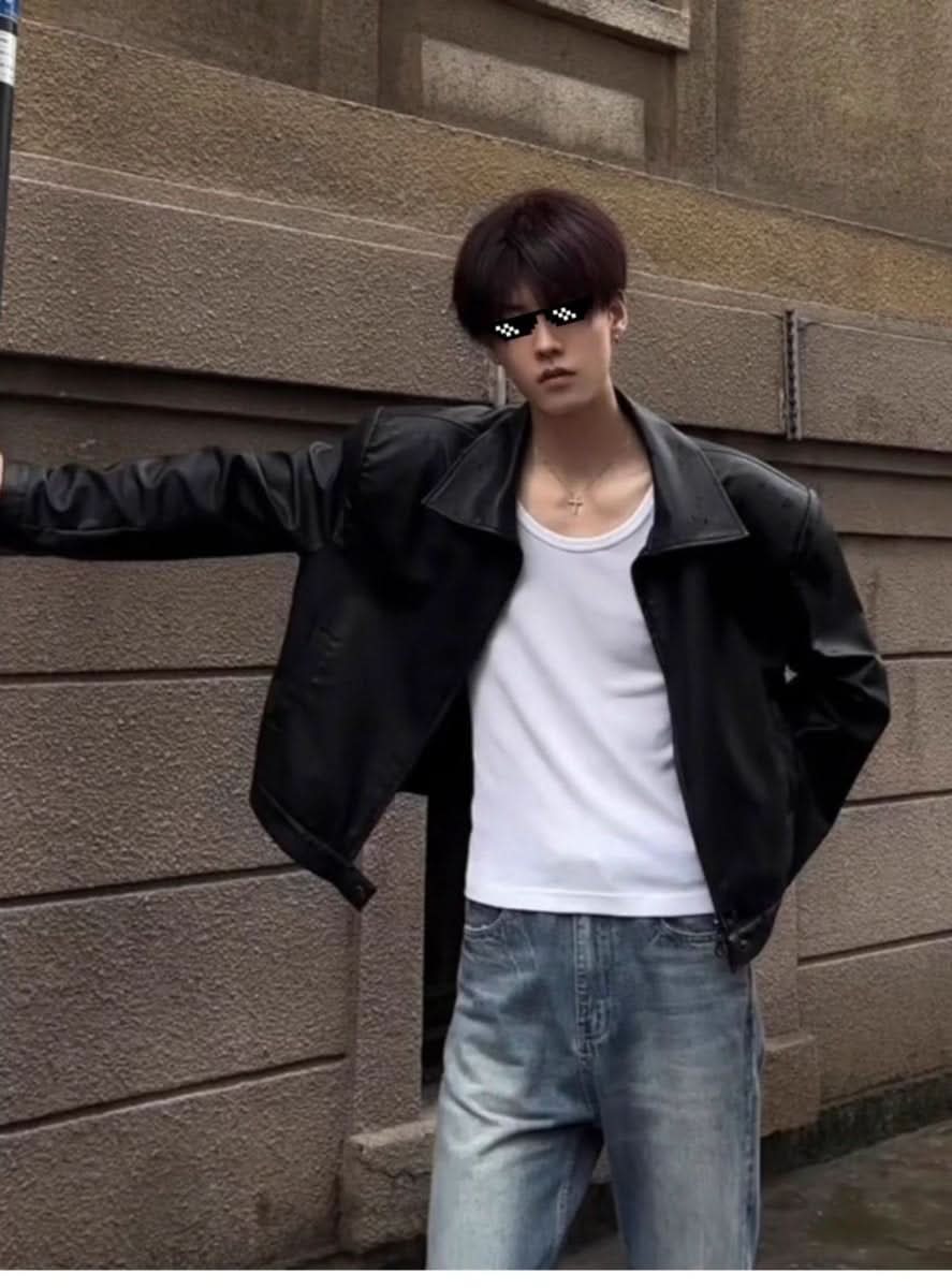 Leather Casual Baseball Uniform Motorcycle Jacket - Eshtree