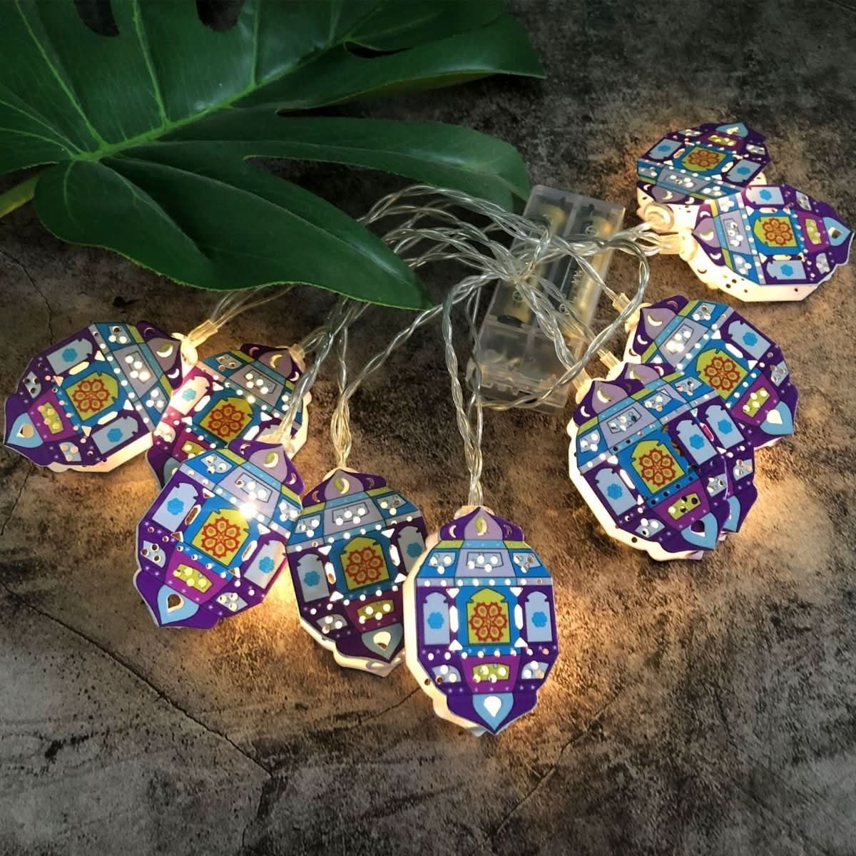 LED Lantern Palace Lantern Eid Mubarak String Lights Ramadan Festival Decoration - Eshtree