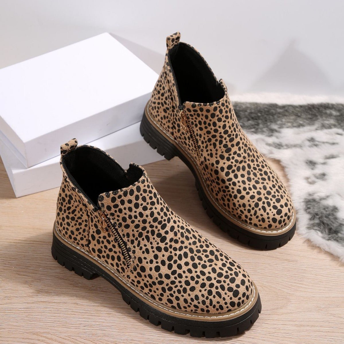 Leopard - Print Pointed - Toe Low - Top Fashion Boots For Women Versatile And Stylish - Eshtree
