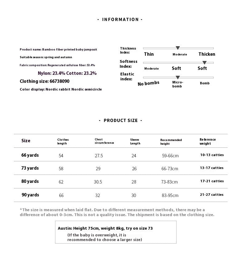 Light And Soft Bamboo Fiber Baby Jumpsuit Floral Animal Cute Print Spring Autumn Newborn Clothes Unisex Long Sleeve Baby Rompers For Boys Girls - Eshtree