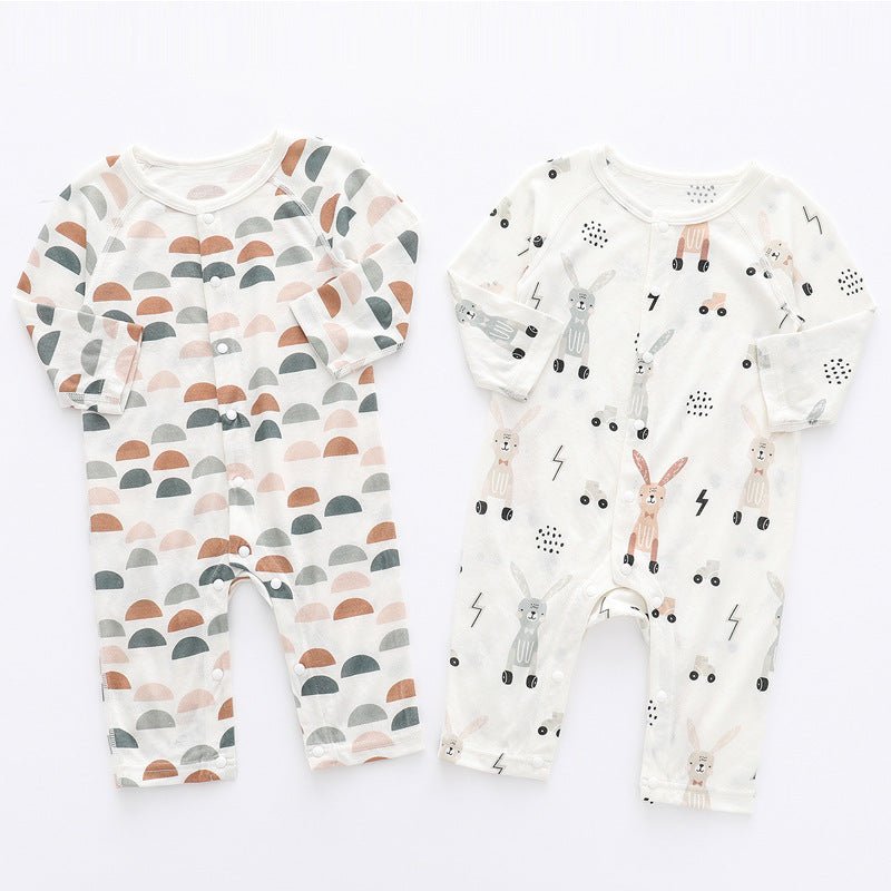 Light And Soft Bamboo Fiber Baby Jumpsuit Floral Animal Cute Print Spring Autumn Newborn Clothes Unisex Long Sleeve Baby Rompers For Boys Girls - Eshtree