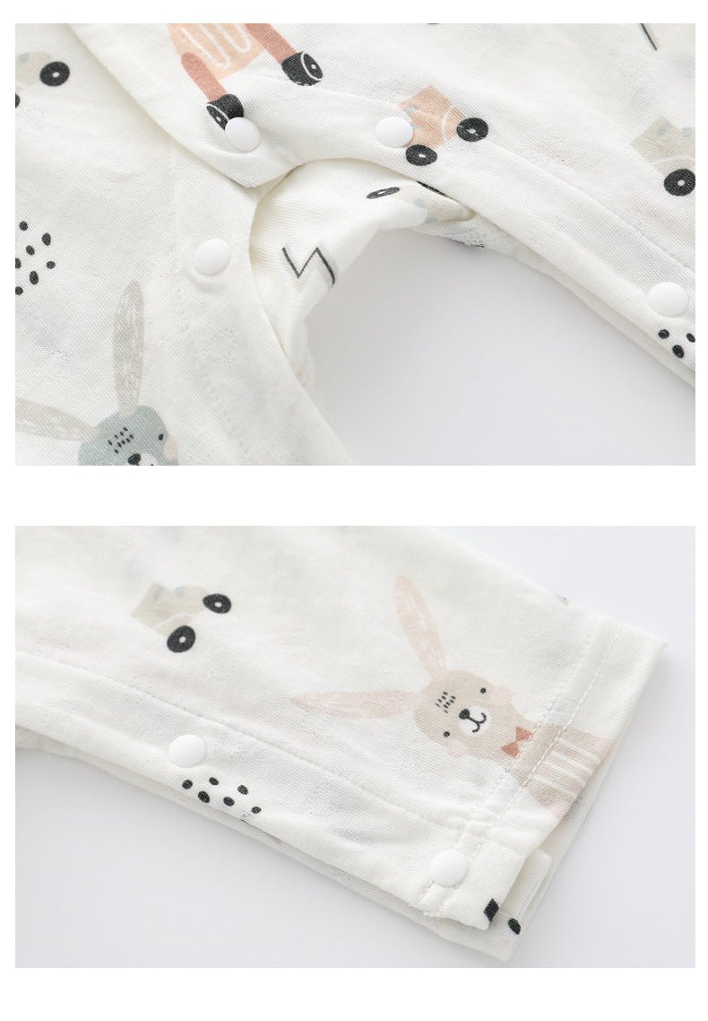 Light And Soft Bamboo Fiber Baby Jumpsuit Floral Animal Cute Print Spring Autumn Newborn Clothes Unisex Long Sleeve Baby Rompers For Boys Girls - Eshtree