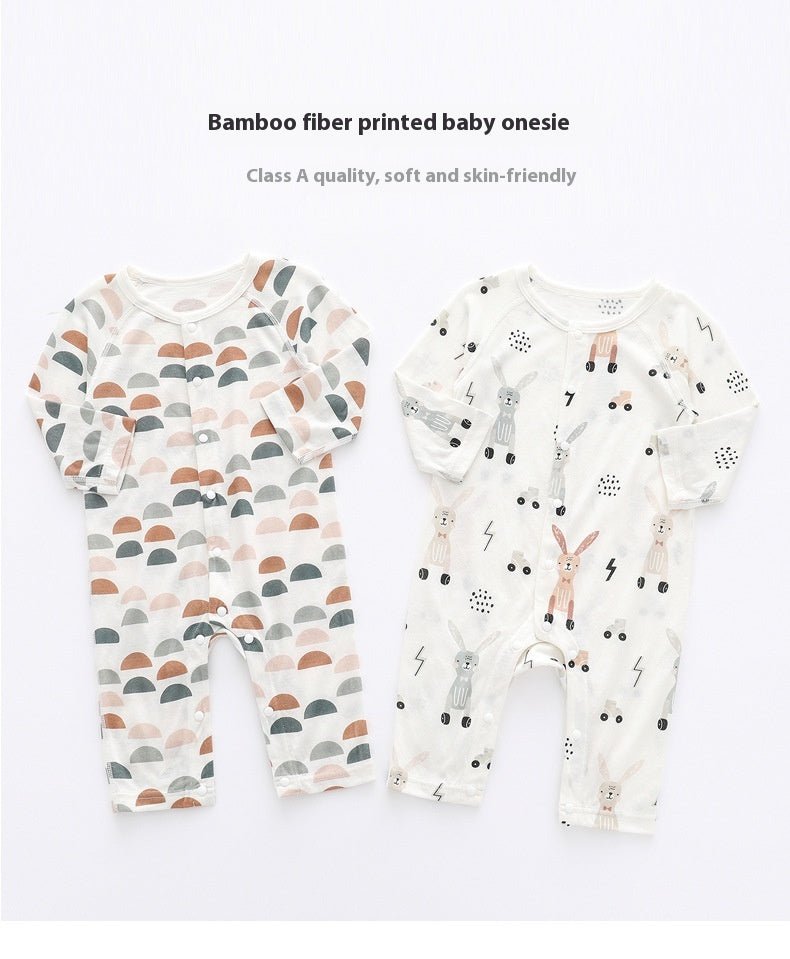 Light And Soft Bamboo Fiber Baby Jumpsuit Floral Animal Cute Print Spring Autumn Newborn Clothes Unisex Long Sleeve Baby Rompers For Boys Girls - Eshtree