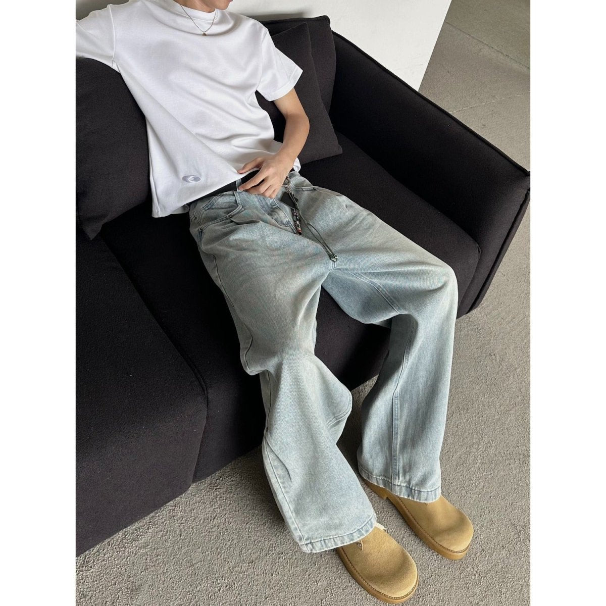 Light - blue Washed - in - wash - and - wear Jeans For Men That Go With Everything - Eshtree