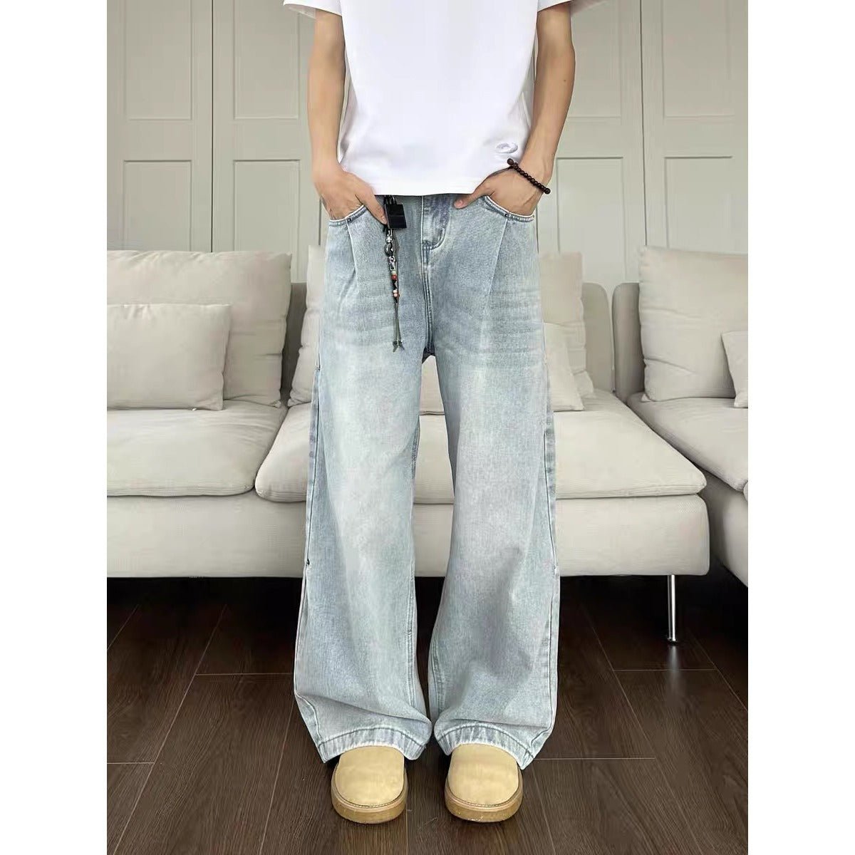 Light - blue Washed - in - wash - and - wear Jeans For Men That Go With Everything - Eshtree