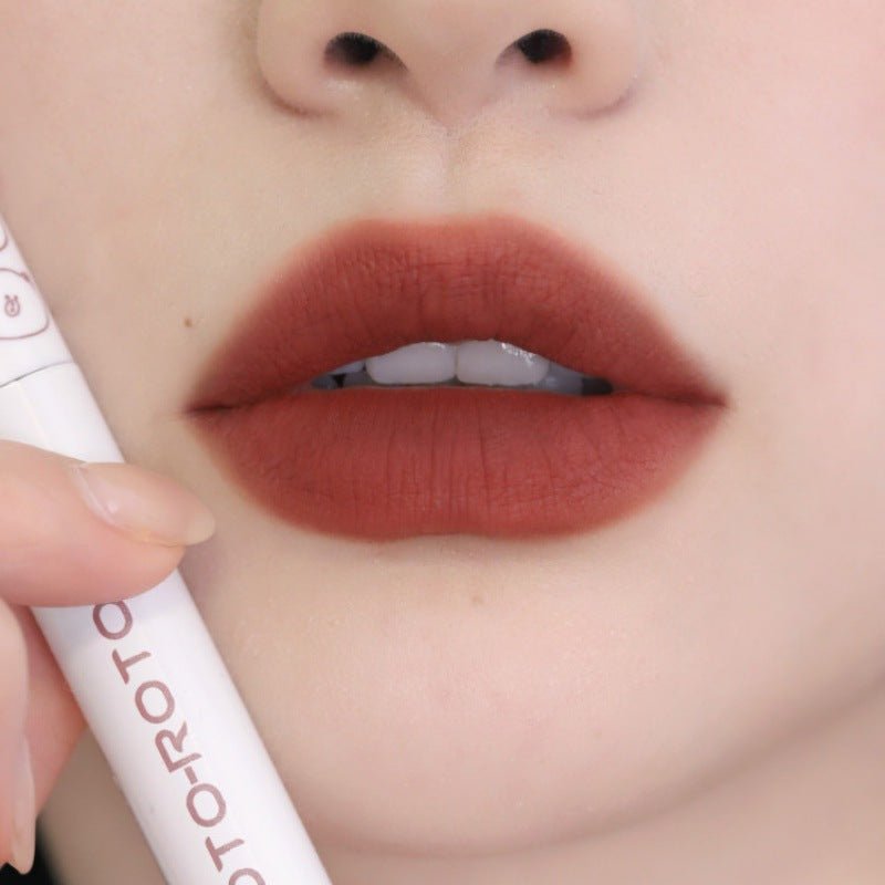 Lip Lacquer ROTO Matte Air Bear Lip Mud Lip Gloss Lipstick Makeup Female No Stain On Cup - Eshtree