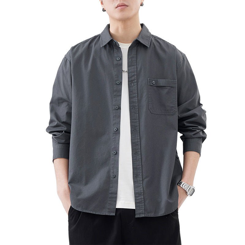 LKTM Men's American - style Heavy Cotton Long - sleeved Shirt - Eshtree