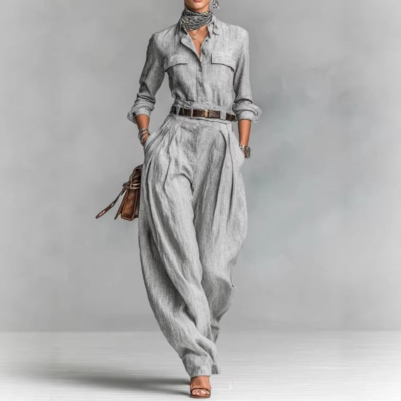 Long - sleeve Shirts And Wide - leg Trousers Offer A Relaxed Stylish And Casual Look - Eshtree