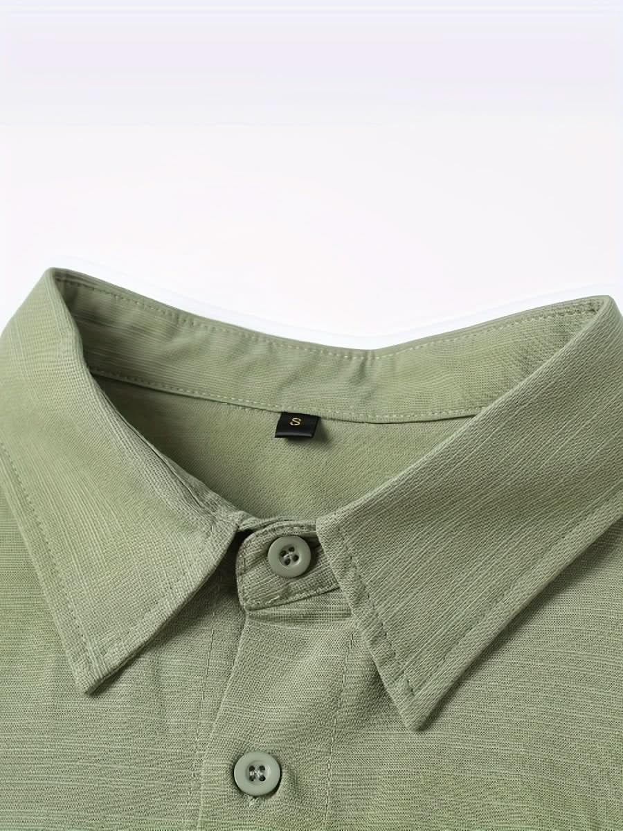 Loose Colored Lapel Long - sleeved Casual Men's Shirt For Teenagers - Eshtree