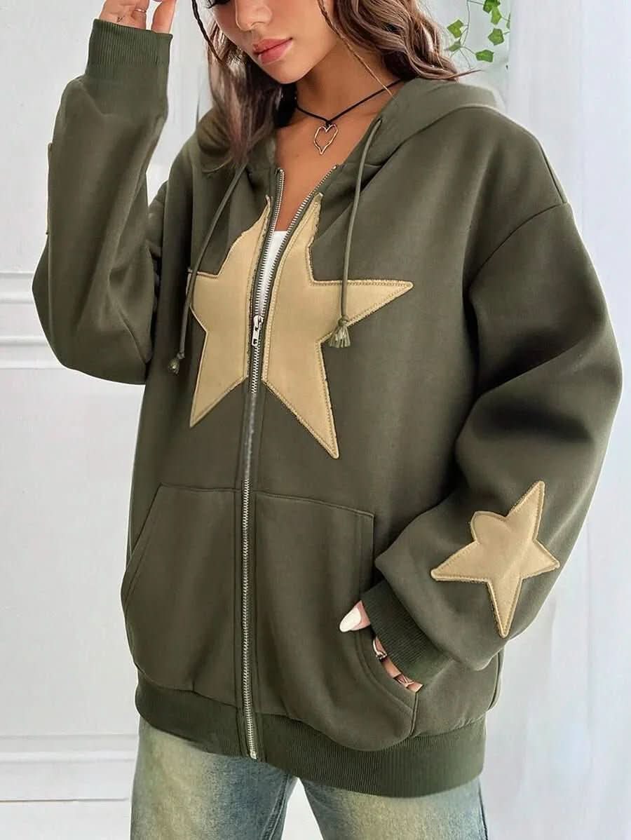 Loose - fit Hooded Cardigan Women's Jacket - Eshtree