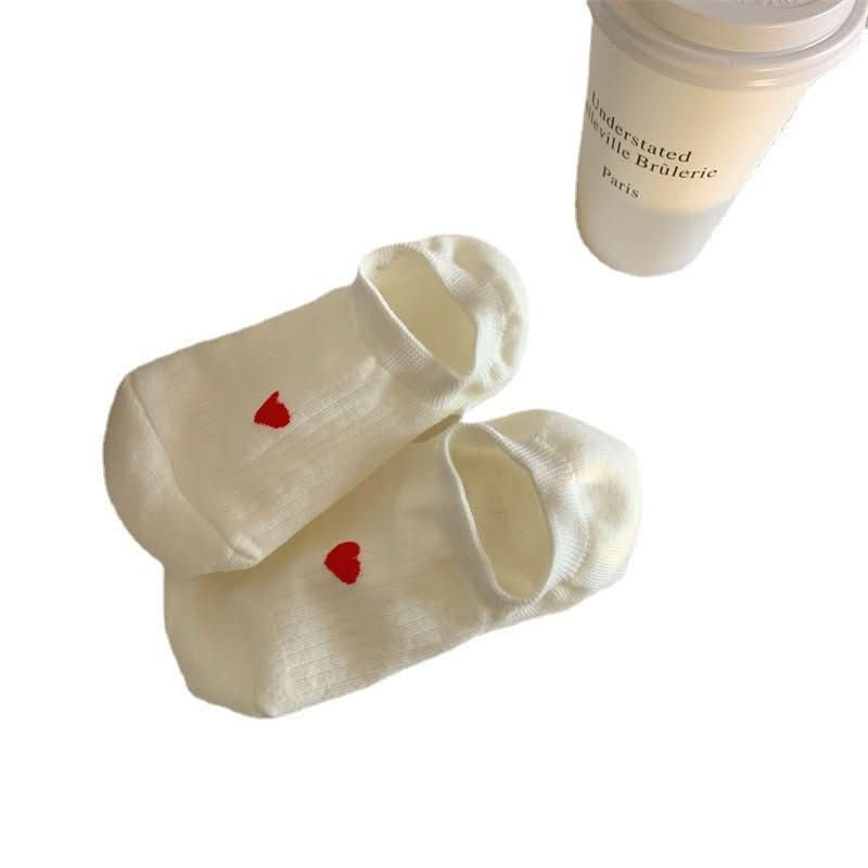 Love Pattern Cotton Women's Low - cut Liners Socks Female Invisible Socks - Eshtree