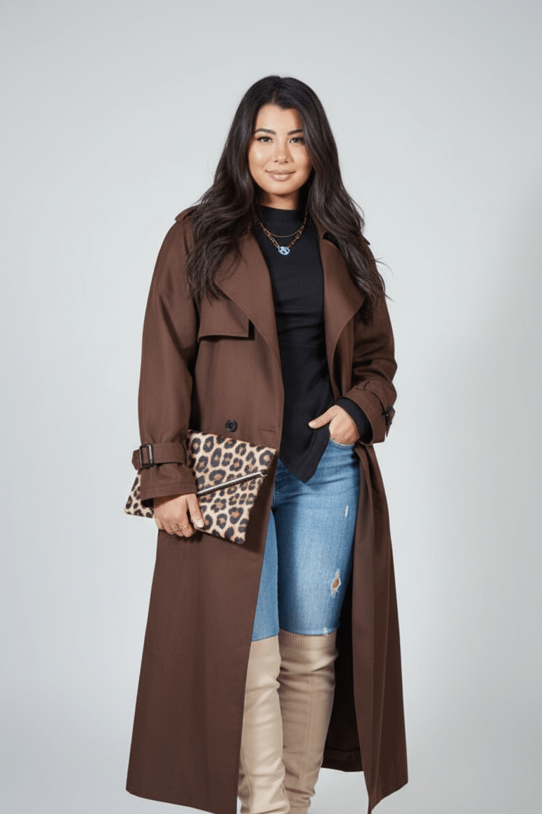 معطف طويل بتصميم أنيق عملي - Eshtree