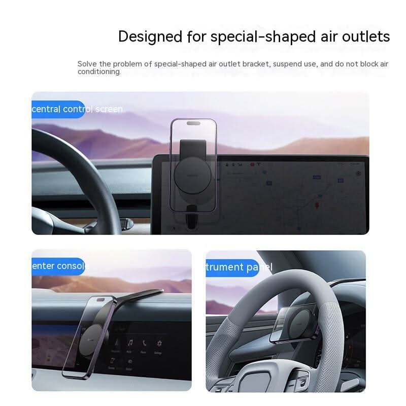 Magnetic Bendable Car Mobile Phone Holder Wireless Charger Phone Holder 15W Car Dash Mount Compatible With Phone - Eshtree