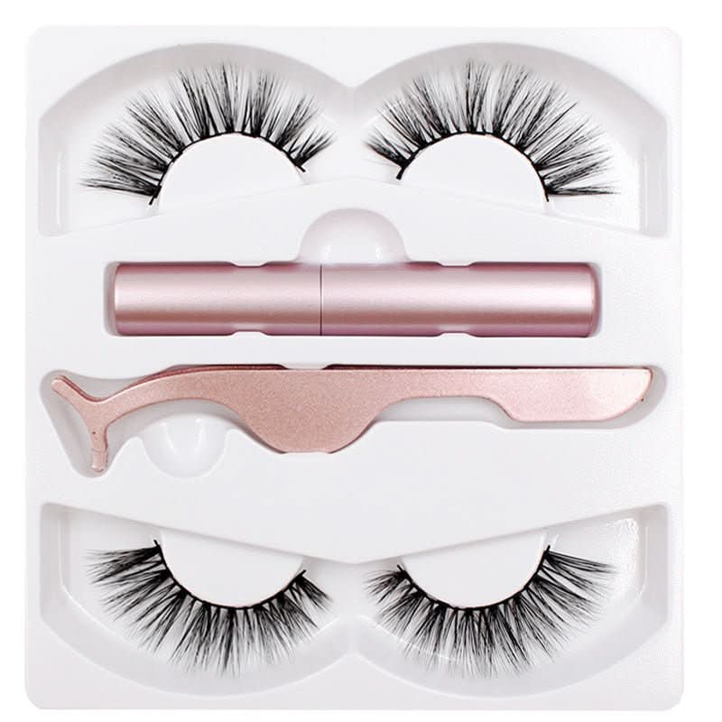 Magnetic Liquid Eyeliner & Magnetic False Eyelashes & Tweezer Set Waterproof Long Lasting Eyeliner False Eyelashes - Eshtree