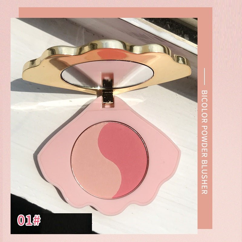 Makeup Shell Double Color Mirror Powder Blusher - Eshtree