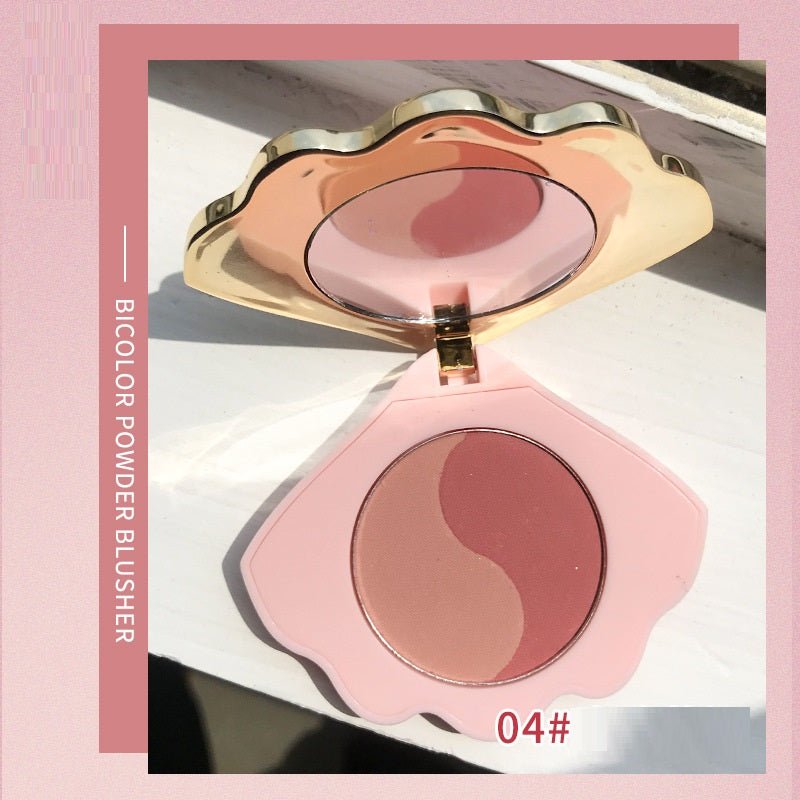 Makeup Shell Double Color Mirror Powder Blusher - Eshtree