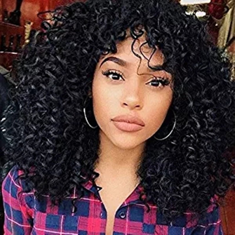 Manufacturers Supply European And American Wigs, African Short Curly Hair Female Wigs, Fluffy Small Curly Bangs, Long Curly Hair Wigs, Wigs - Eshtree