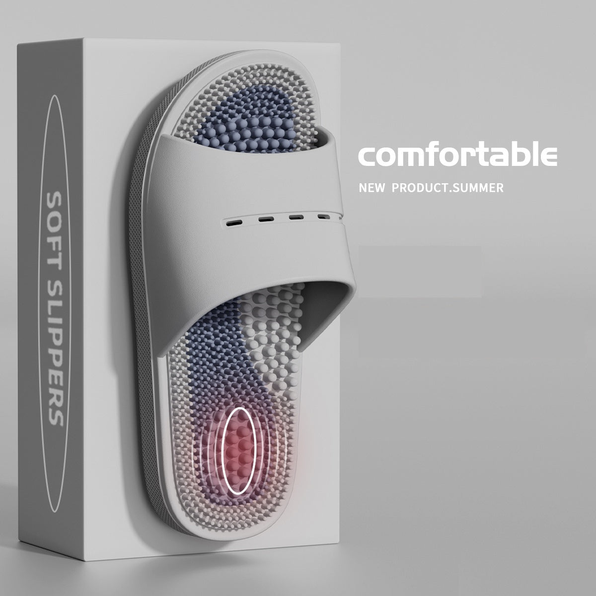 Massage Slippers For Men Summer Indoor Home And Bathroom Use Foot Acupressure Slippers With Non - slip Soles For Men - Eshtree