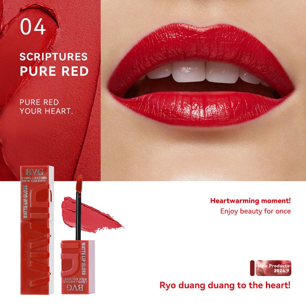 Matte Finish Lip Lacquer Sets Nonstick Cup Non - fading Lip Gloss Lip Gloss Moisturizing - Eshtree