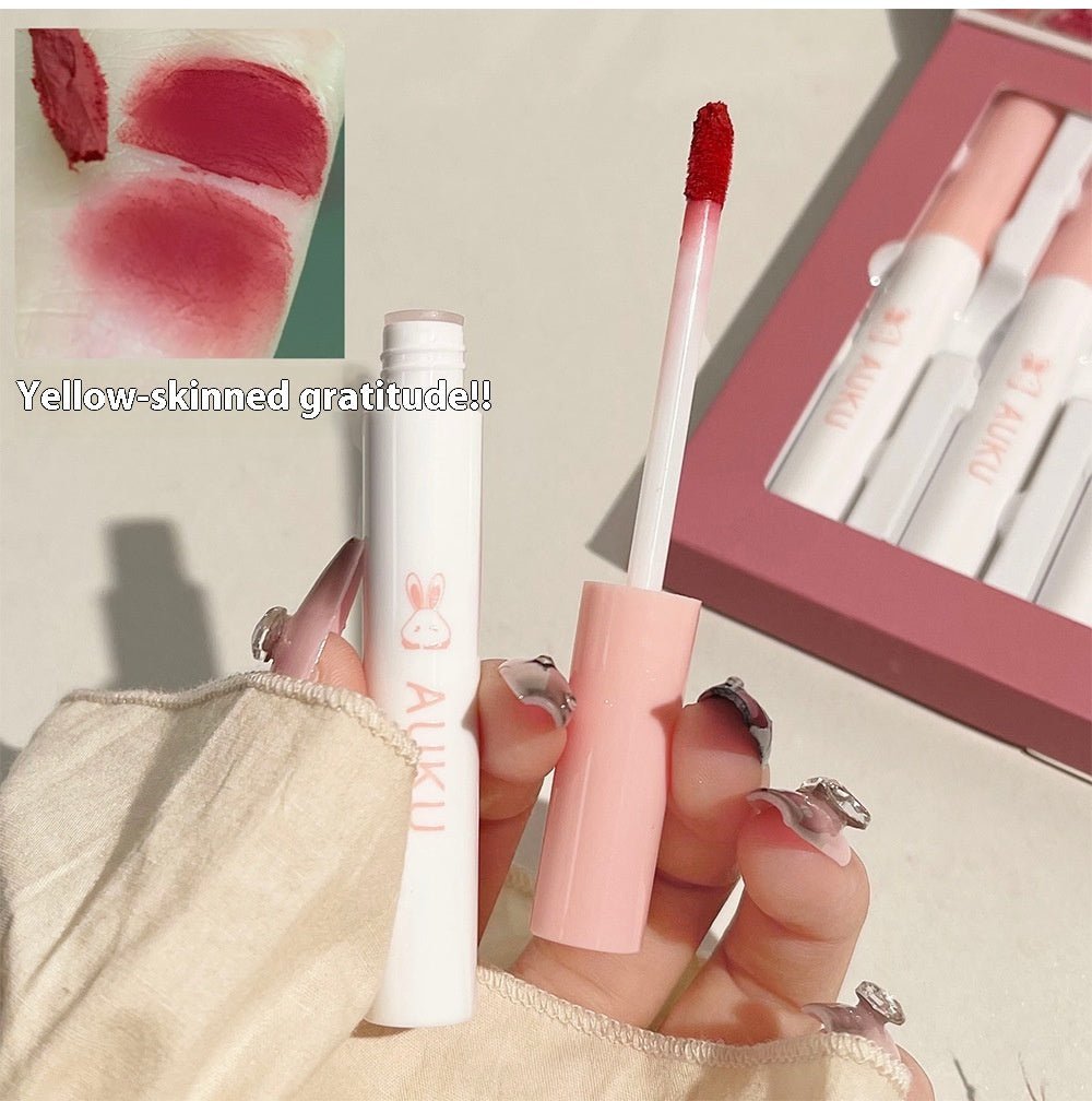Matte Finish Velvet White Lip Mud Student Party Plain Face Six Pieces Lip Glaze Set - Eshtree
