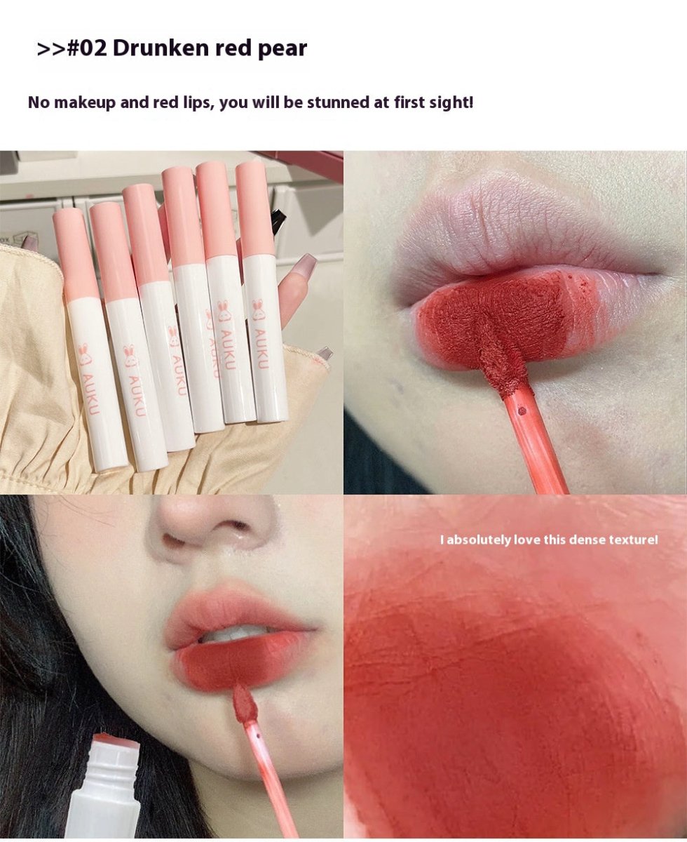 Matte Finish Velvet White Lip Mud Student Party Plain Face Six Pieces Lip Glaze Set - Eshtree