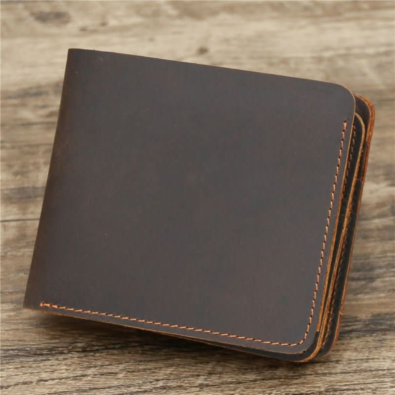 Men Crazy Horse Leather Money Card Bag Leather Wallet - Eshtree