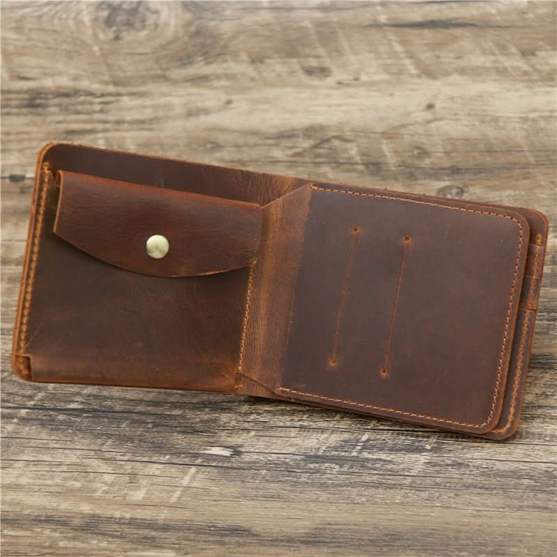 Men Crazy Horse Leather Money Card Bag Leather Wallet - Eshtree