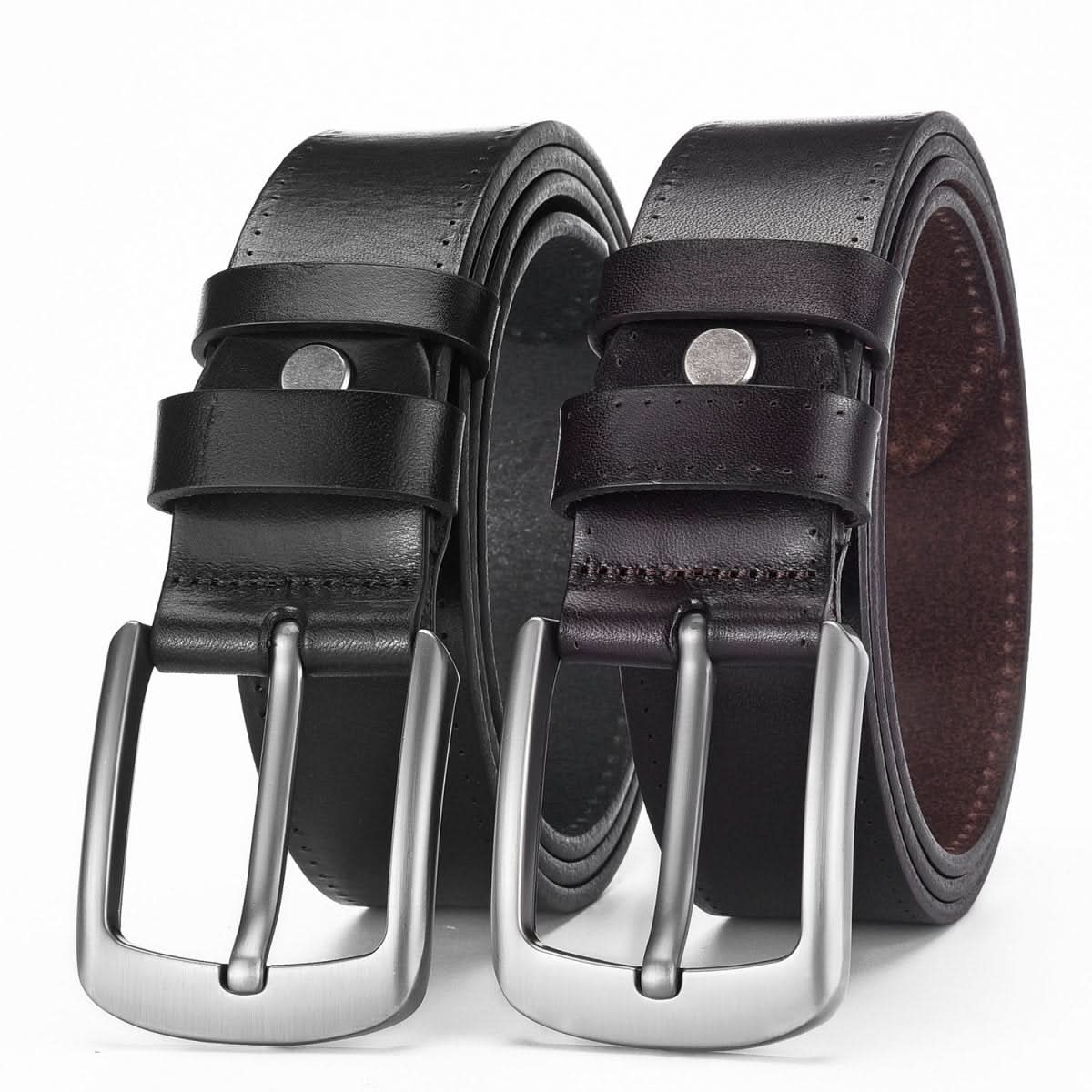Men's Alloy Pin Buckle Casual First Layer Cowhide Belt - Eshtree