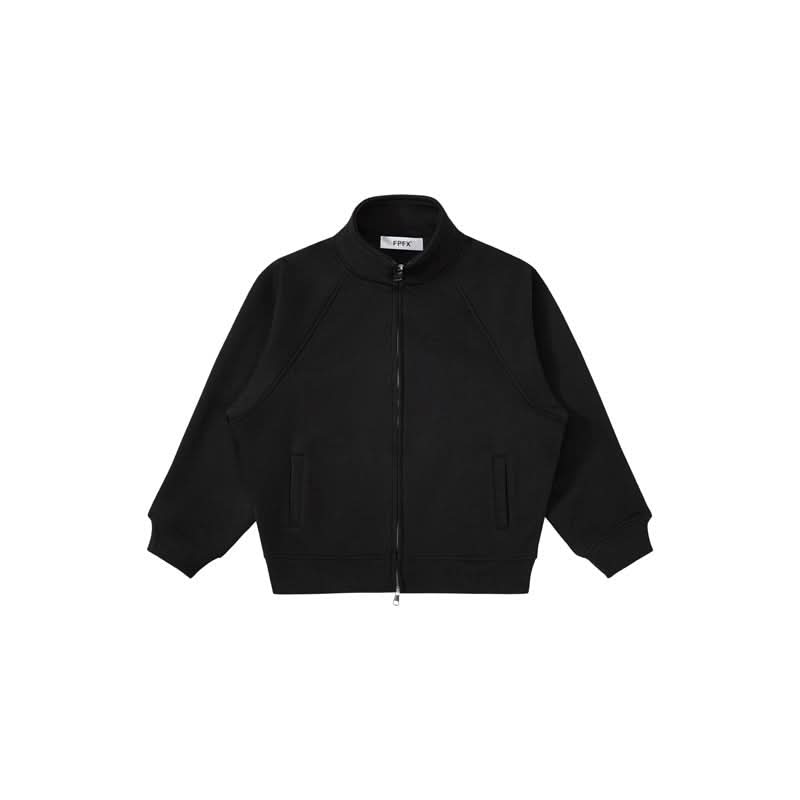 Men's American - style Stand Collar Gray With Zipper Sweatshirt Jacket - Eshtree