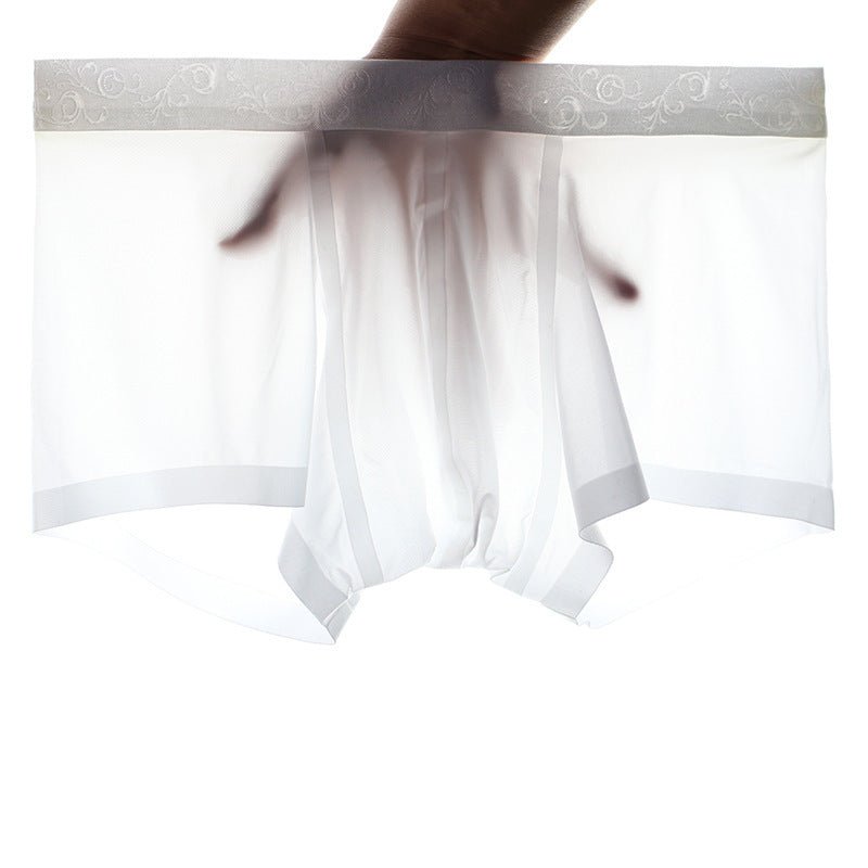 Men's Boxer Briefs Ice Silk Traceless Mid Waist Shorts - Eshtree
