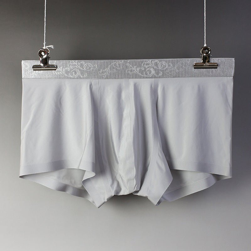 Men's Boxer Briefs Ice Silk Traceless Mid Waist Shorts - Eshtree