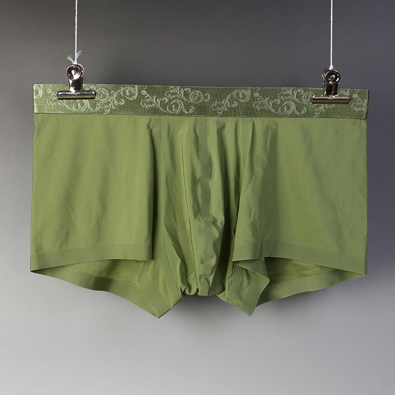 Men's Boxer Briefs Ice Silk Traceless Mid Waist Shorts - Eshtree