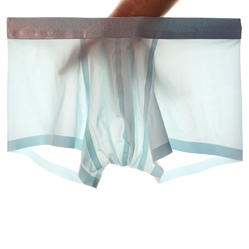 Men's Boxer Briefs Ice Silk Traceless Mid Waist Shorts - Eshtree