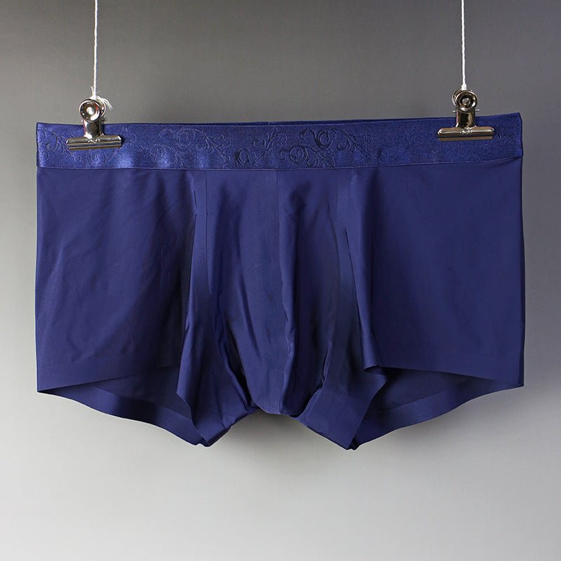 Men's Boxer Briefs Ice Silk Traceless Mid Waist Shorts - Eshtree