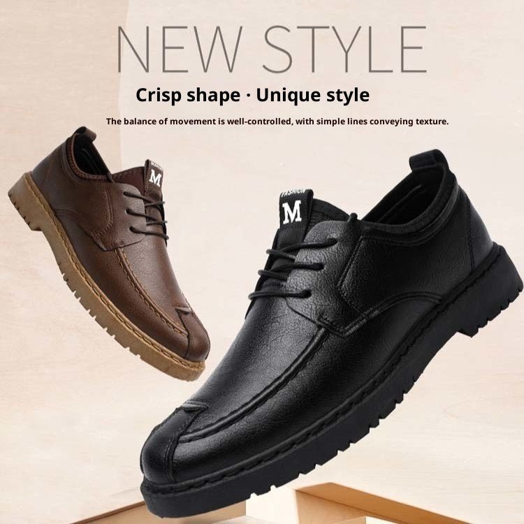 Men's Casual Lace - up Commuter Trendy Leather Shoes - Eshtree
