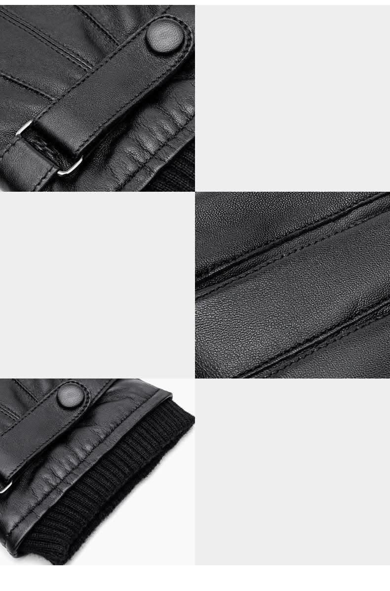 Men's Fashion Padded Warm Sheepskin Gloves - Eshtree