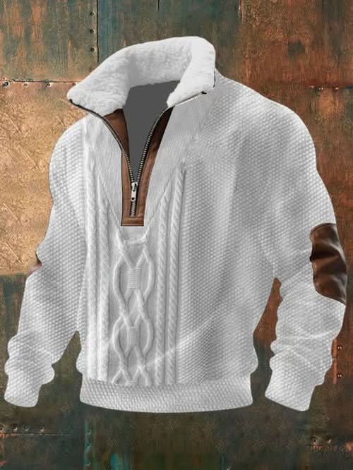 Men's Hooded Sweatshirt With Fur Collar Trendy Digital Print Slim Fit - Eshtree
