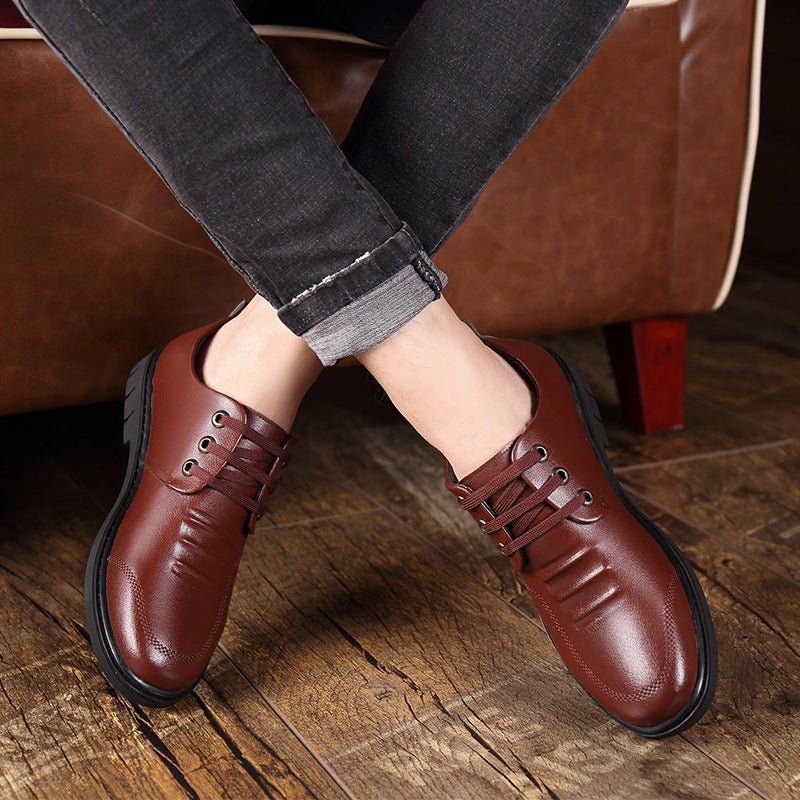 Men's Leather Shoes Fall Business Formal Wear Breathable Casual - Eshtree